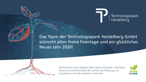 Das Team der Technologiepark Heidelberg GmbH wünscht Ihnen allen frohe Feiertage und ein glückliches Neues Jahr 2020! Als Zeichen für die Zukunft haben wir uns entschieden, dieses Jahr auf gedruckte Weihnachtskarten zu verzichten und stattdessen für denselben Betrag mit Primaklima.org 200 Bäume in Deutschland zu pflanzen. Bäume filtern und speichern  CO₂, eines der Treibhausgase, die zur Veränderung des Klimas beitragen. Mit dieser Spende möchten wir einen Beitrag für ein besseres Klima und eine bessere Zukunft leisten. 